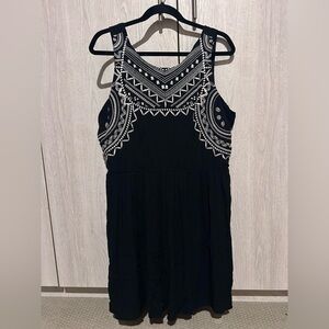 Xhilaration Woman's Black Embroidery Lined Dress - Size XL